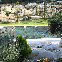 Aménagement paysager d'unparc avec sa piscine